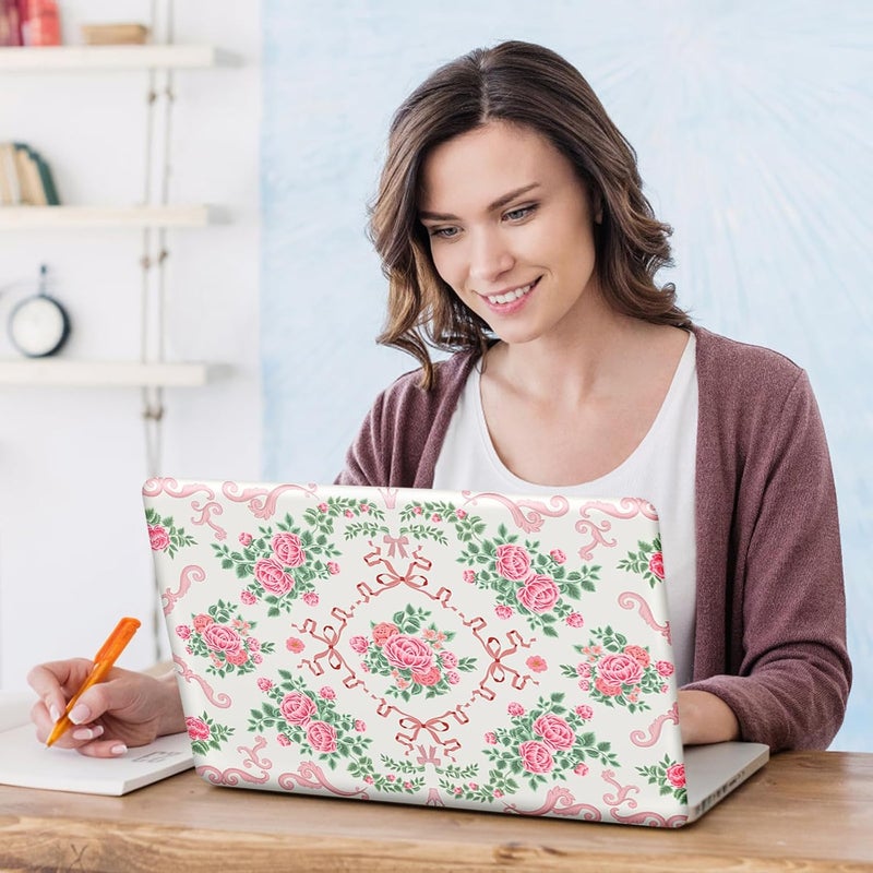 DINKY Laptop Skin Sticker Decal 15.6" 15.4" 12" 13" 13.3" 14" 15 inch Laptop Universal Vinyl Skin Stickers Cover Art Decal Notebook PC Personalized Protector, Pink Floral Bow - Image 2